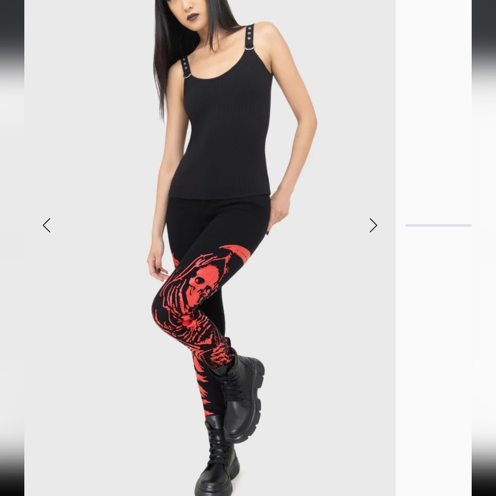 Killstar Black and Red Graphic Skinny Jeans